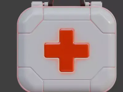 Futuristic Sci-Fi Health Pack 3D  Low-poly 3D model