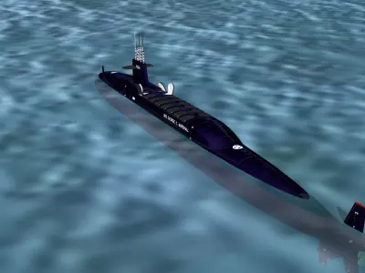 Ben Franklin Class USS George C Marshall SSBN-654 3D model