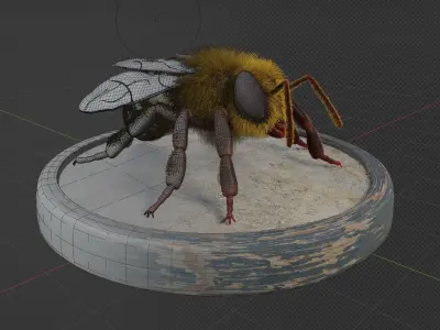 Bee - Blender Low-poly 3D model