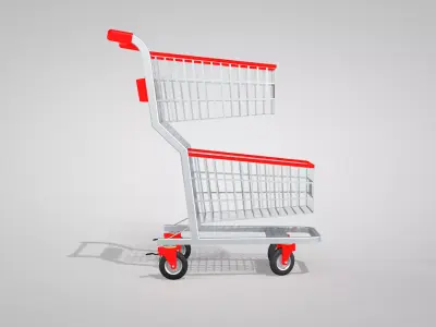 Shopping Cart - Two Baskets 3D model