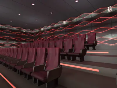 Modern Cinema Hall 05 Low-poly 3D model