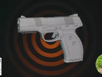 Modern Compact Semi-Automatic Pistol 3D model
