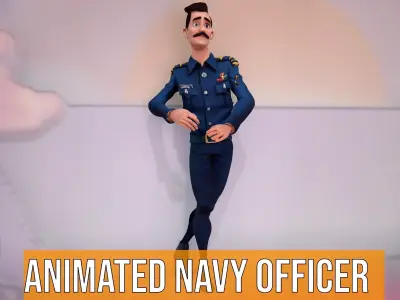 Animated Navy Officer model pack Low-poly 3D model