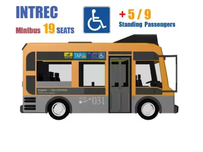 Minibus 19 seater with Wheelchair provision Low-poly 3D model