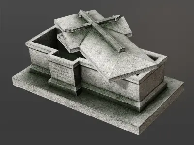 Chest Tomb 3 Low-poly 3D model