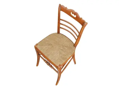 Antique Wood Chair 3D model