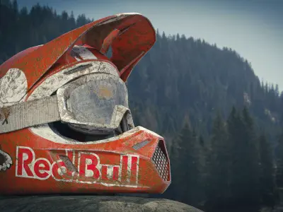  Fox V3 Motocross Helmet Low-poly 3D model