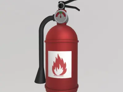Stylized Low-Poly Fire Extinguisher Low-poly 3D model