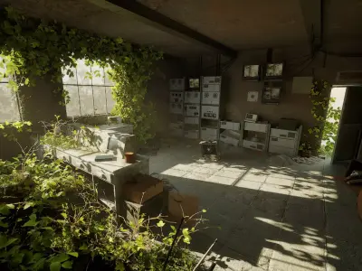 Abonded interior 3D  Low-poly 3D model