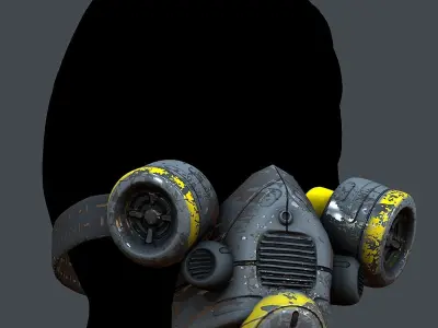 Gas mask helmet 3d model scifi Low-poly Low-poly 3D model Low-poly 3D model 20