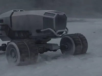 Sci-fi Truck game ready Low-poly 3D model by Pedraza-Ale