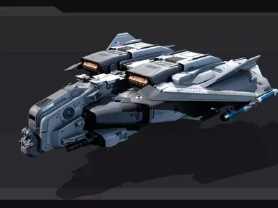 A20 - Thunderbolt Spacecraft Low-poly 3D model