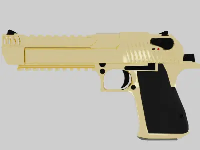 Desert Eagle Low-poly 3D model 5