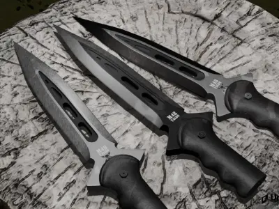 Spear And Dagger Bundle 3D model