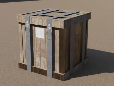 Wooden Crate Free 3D model get