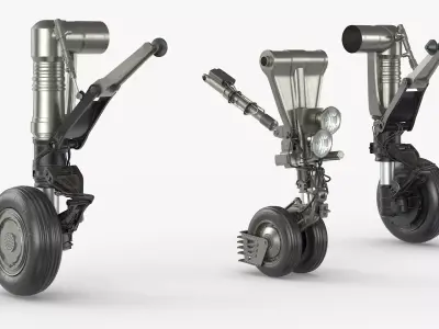 Su57 Fighter Jet Landing Gear Unit 3D model