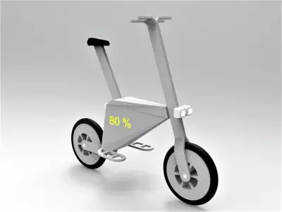 Electric bicycle  Electric scooter  Low-poly 3D model
