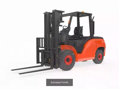 12 Rigged Forklifts Group 3D Model Pack