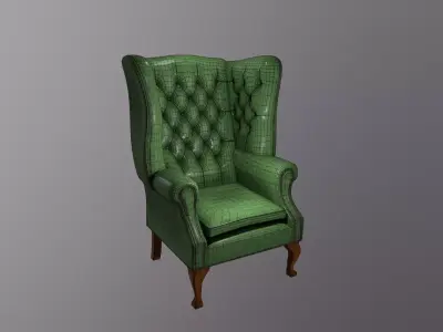 Chesterfield Chair Low-poly 3D model