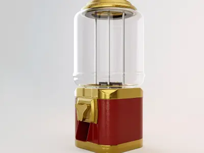 Vintage Gumball Machine Dispenser 3D model