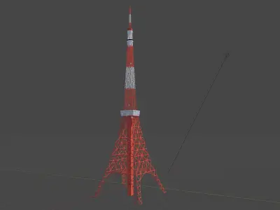Tokyo Tower Free low-poly 3D model