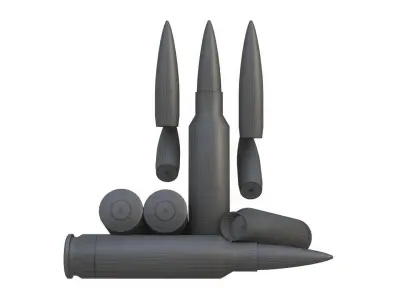 68x51mm 277 Sig Fury NGSW Cartridge Low-poly 3D model