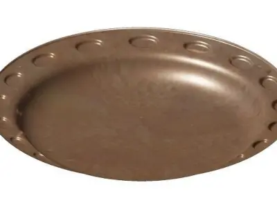 Antique Copper Plate Low-poly 3D model