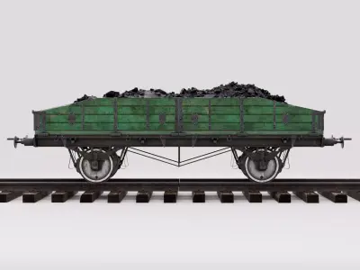Train  railway platform 3D model