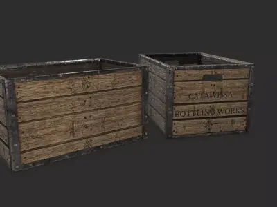 Wooden Box Free low-poly 3D model purchase