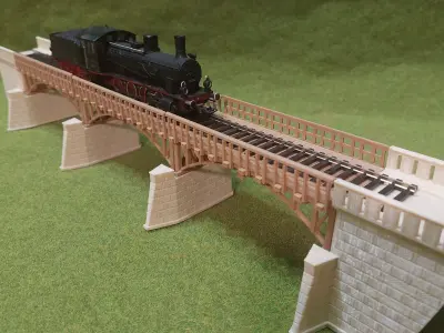 Wooden arch railway bridge 1-87 FDM 3D print model