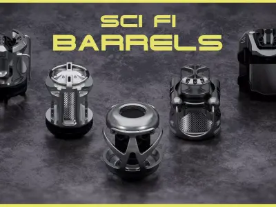 SciFi Barrels set 3D model