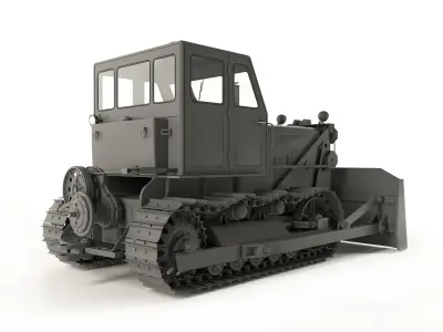 Soviet bulldozer T-100 3D model