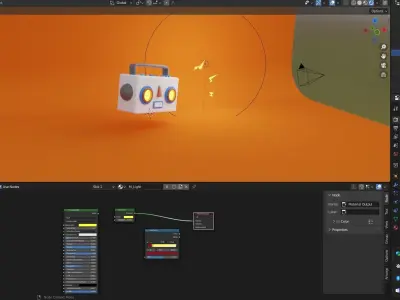 Robot toy radio Low-poly 3D model