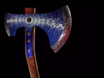 Viking Axe 3D model 11