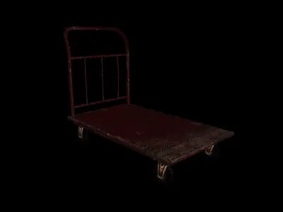 Heavy Duty Platform Trolley - game ready 3d model Low-poly 3D model