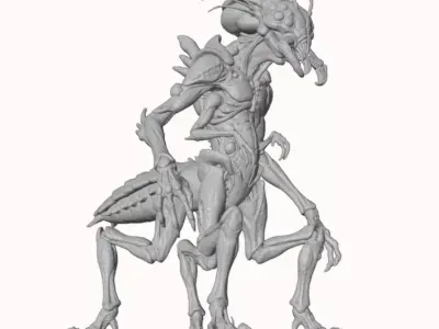 Pale Hive Sentinel- Alien Insectoid Guardian Free 3D print model