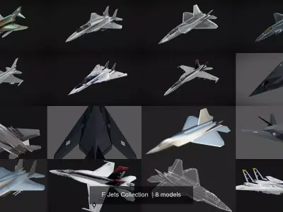 F Jets Collection  3D Model Pack