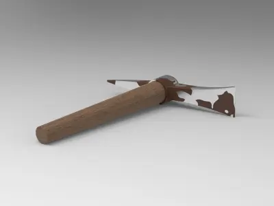 Pickaxe wooden pencil Low-poly 3D model