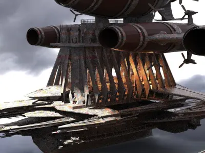 Red Royal Dragon Cathedral Ship 3D model