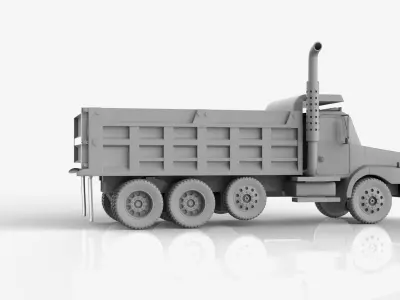 Volvo WG Dump Truck 4 axle 2007 3D print model
