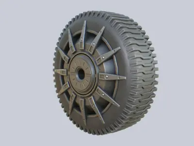 Scifi wheel Low-poly 3D model from CGTrader