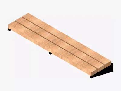 Seat - Bench - Integral Low-poly 3D model