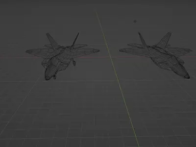  2 F-22 fighter jets 3D model