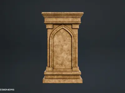 Ancient Stone Shrine  Low-poly 3D model