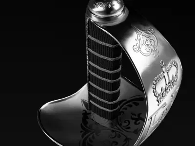 British military sword Low-poly 3D model