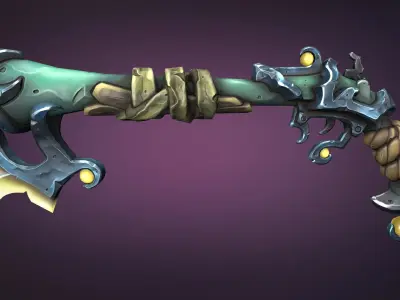 Pirate musket Low-poly 3D model