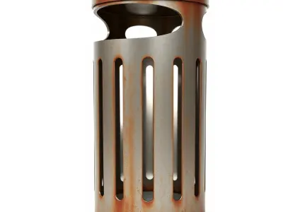 Urban Steel Trash Bin Model Pack Low-poly 3D model