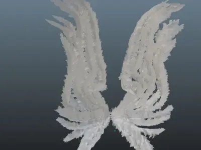 Realistic Angel Wings Rigged and animated Free low-poly 3D model