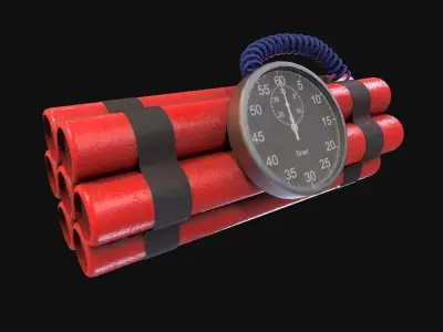 TNT With Timer PBR Low-poly 3D model Low-poly 3D model