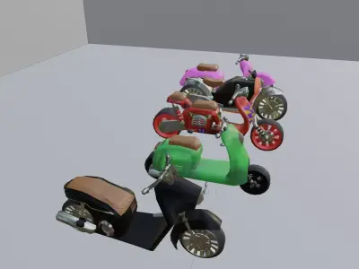 scooter simple lowpoly Low-poly 3D model